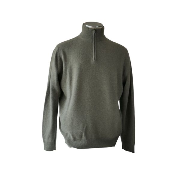 Jos A Bank Travelers Collection Sz L Cashmere Sweater  1/4 Zip Long Sleeve - Picture 1 of 7